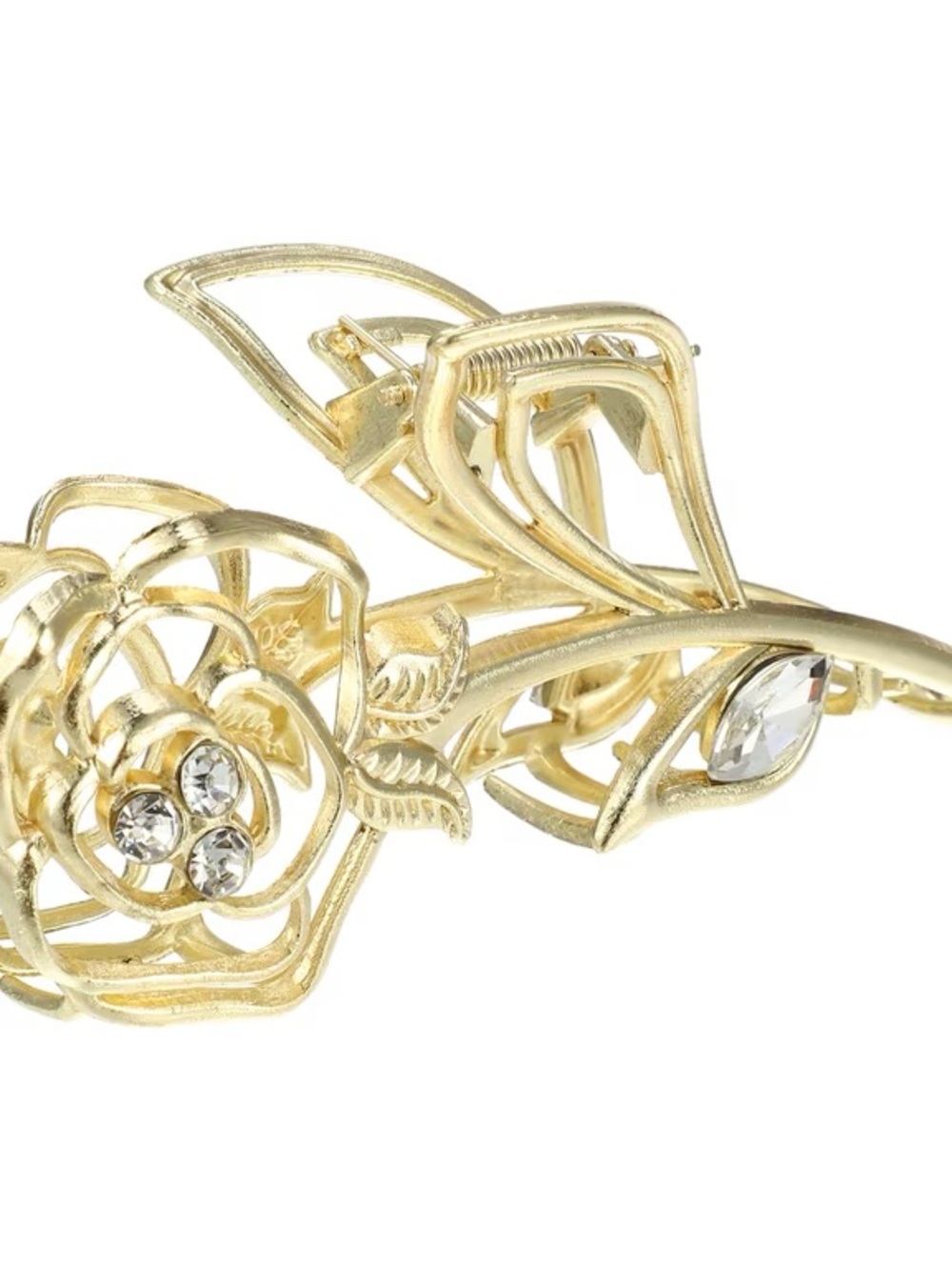Unique Bargains Women’s Rose Hair Claws 4.45”x2.32”x1.18” Gold Tone